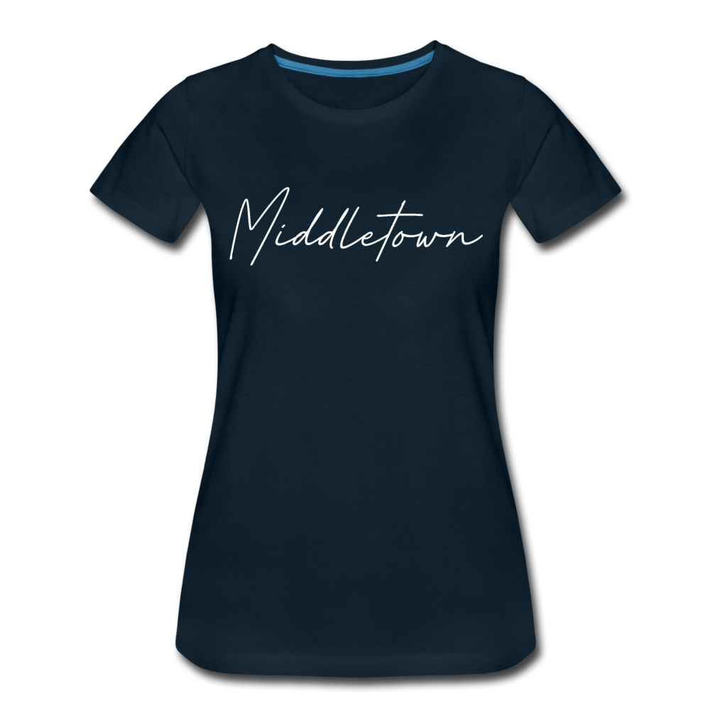 Middletown Cursive Women's T-Shirt - deep navy