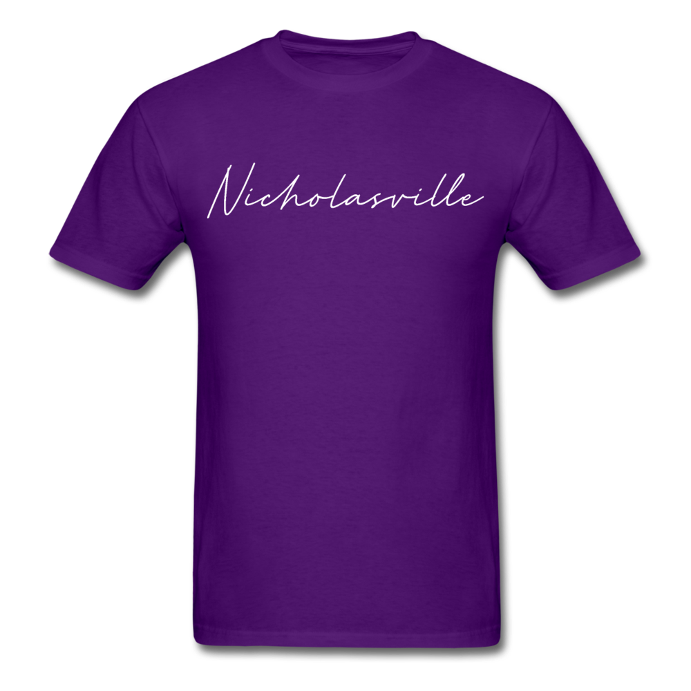 Nicholasville Cursive T-Shirt - purple