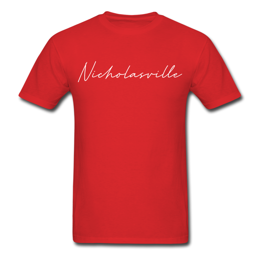 Nicholasville Cursive T-Shirt - red