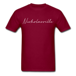 Nicholasville Cursive T-Shirt - burgundy