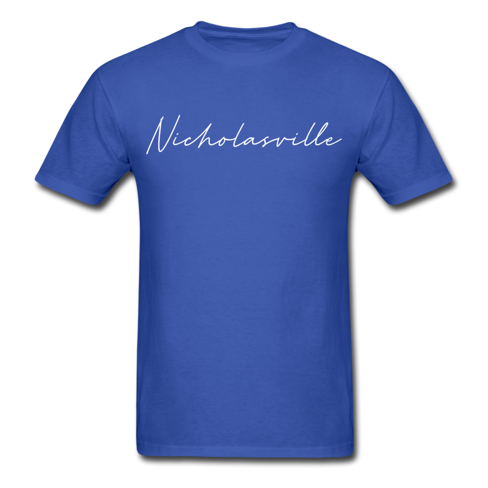 Nicholasville Cursive T-Shirt - royal blue