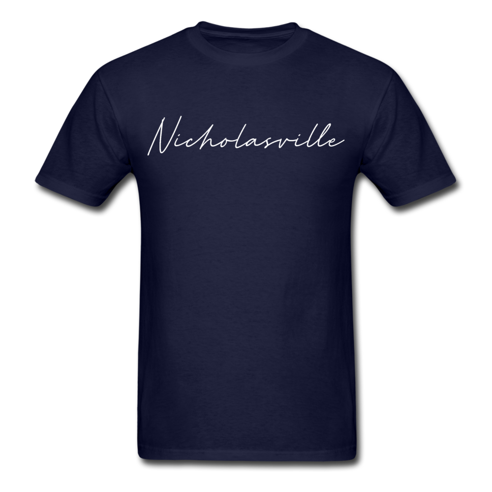 Nicholasville Cursive T-Shirt - navy