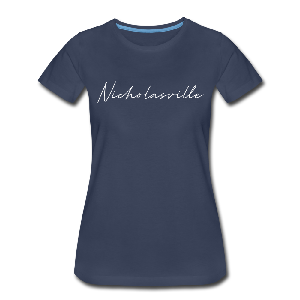 Nicholasville Cursive Women's T-Shirt - navy