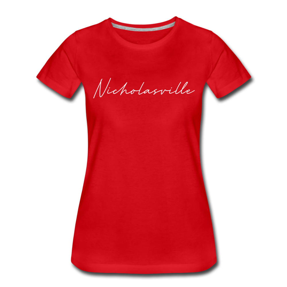 Nicholasville Cursive Women's T-Shirt - red