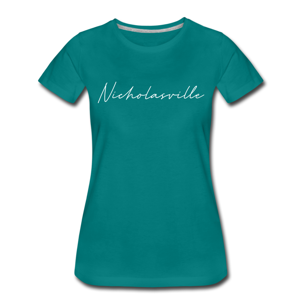 Nicholasville Cursive Women's T-Shirt - teal