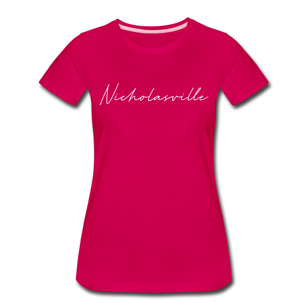 Nicholasville Cursive Women's T-Shirt - dark pink