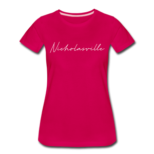 Nicholasville Cursive Women's T-Shirt - dark pink