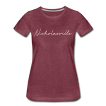 Nicholasville Cursive Women's T-Shirt - heather burgundy