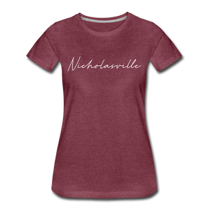 Nicholasville Cursive Women's T-Shirt - heather burgundy