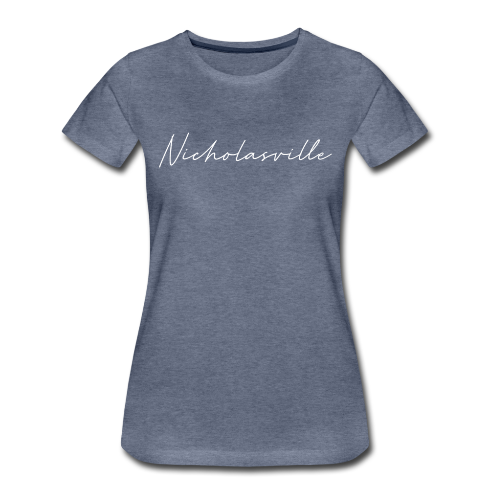 Nicholasville Cursive Women's T-Shirt - heather blue