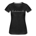 Nicholasville Cursive Women's T-Shirt - charcoal gray