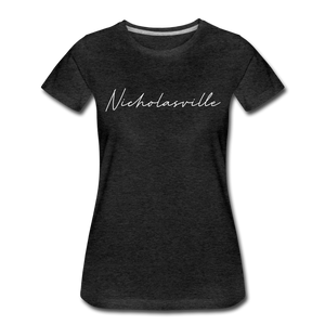 Nicholasville Cursive Women's T-Shirt - charcoal gray