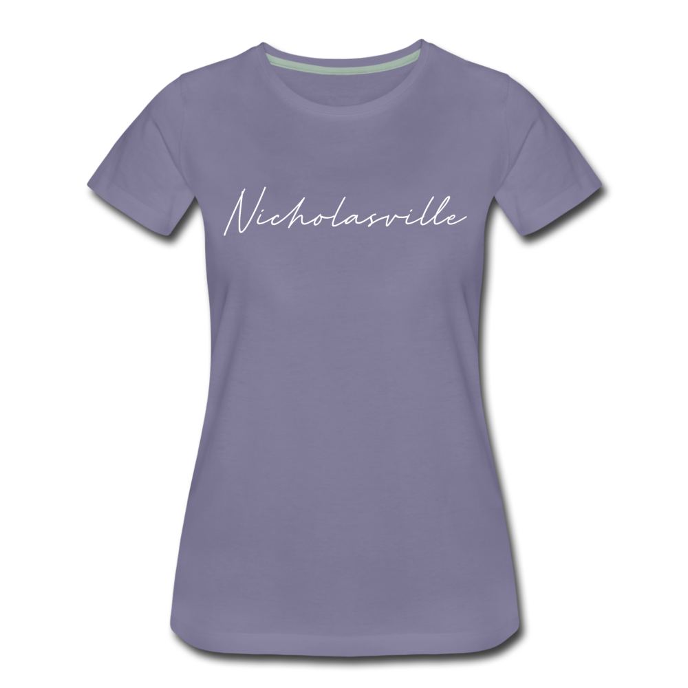 Nicholasville Cursive Women's T-Shirt - washed violet