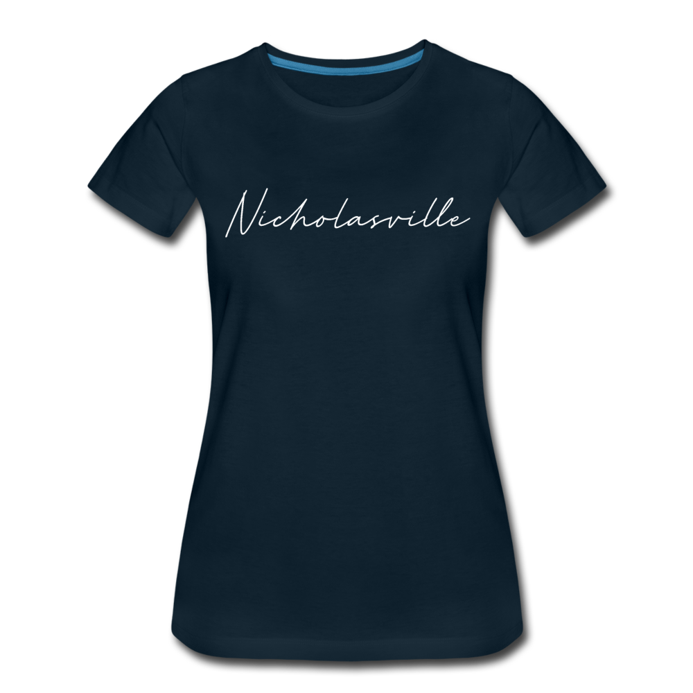 Nicholasville Cursive Women's T-Shirt - deep navy