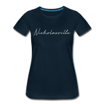 Nicholasville Cursive Women's T-Shirt - deep navy