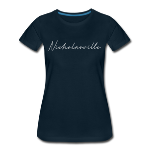 Nicholasville Cursive Women's T-Shirt - deep navy