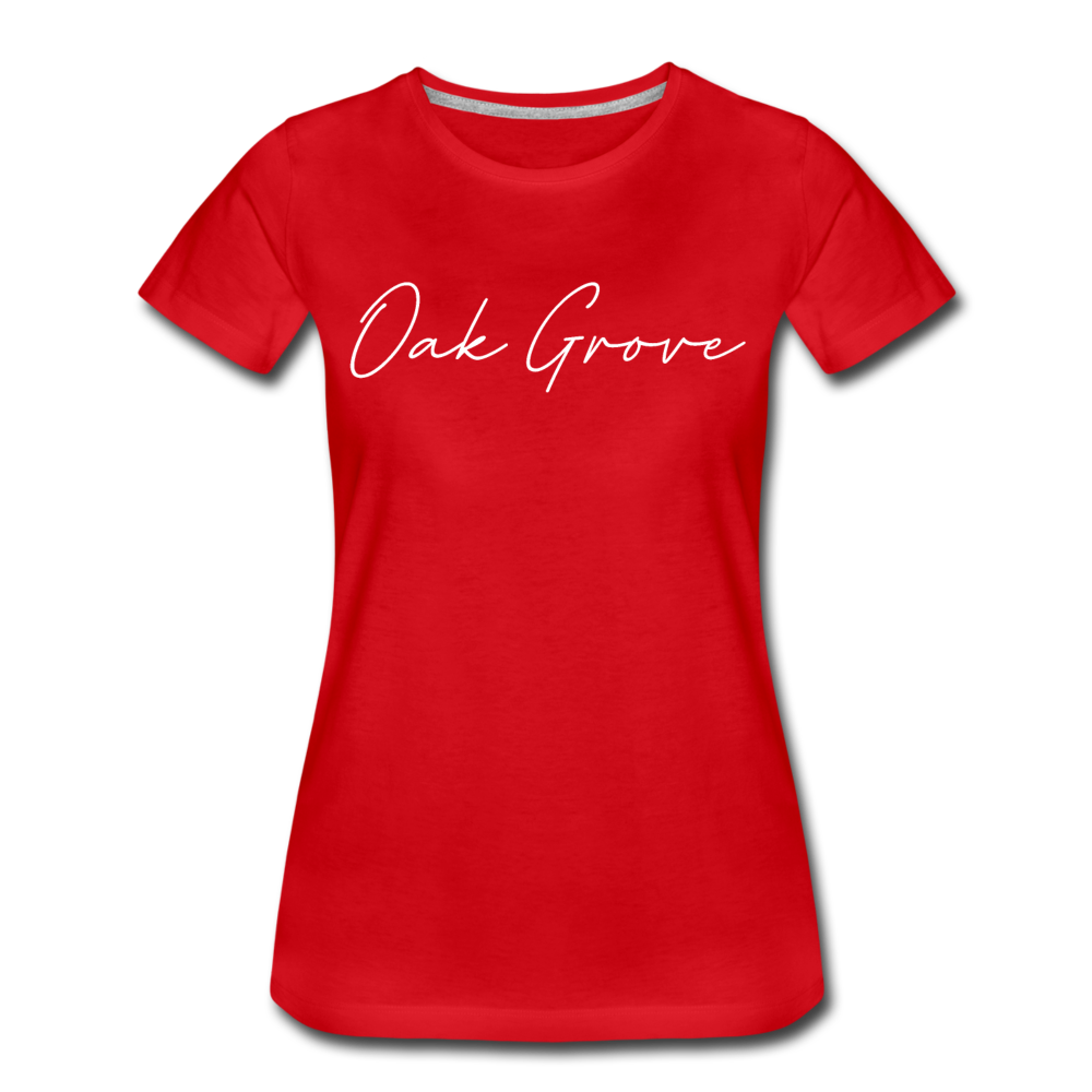 Oak Grove Cursive Women's T-Shirt - red