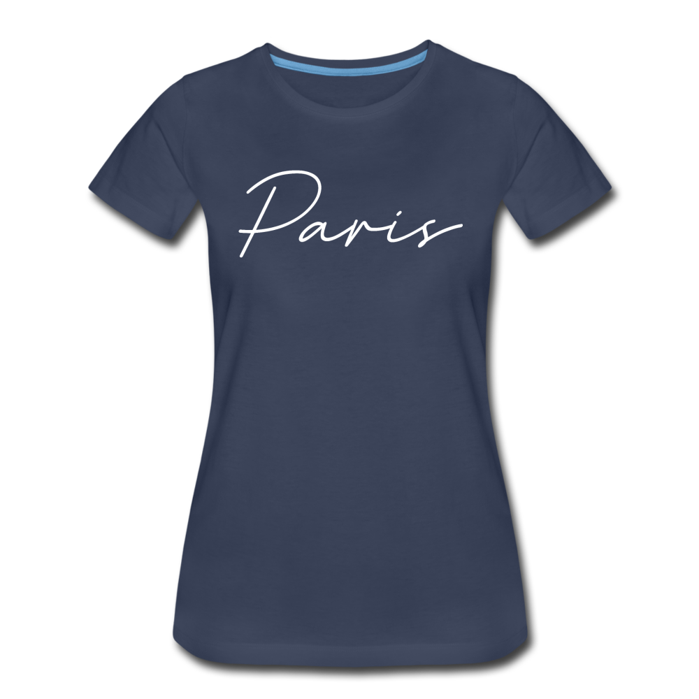 Paris Cursive Women's T-Shirt - navy