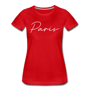 Paris Cursive Women's T-Shirt - red