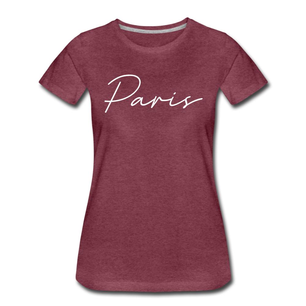 Paris Cursive Women's T-Shirt - heather burgundy