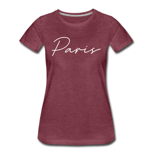 Paris Cursive Women's T-Shirt - heather burgundy