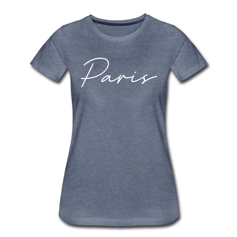 Paris Cursive Women's T-Shirt - heather blue