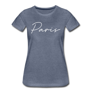 Paris Cursive Women's T-Shirt - heather blue