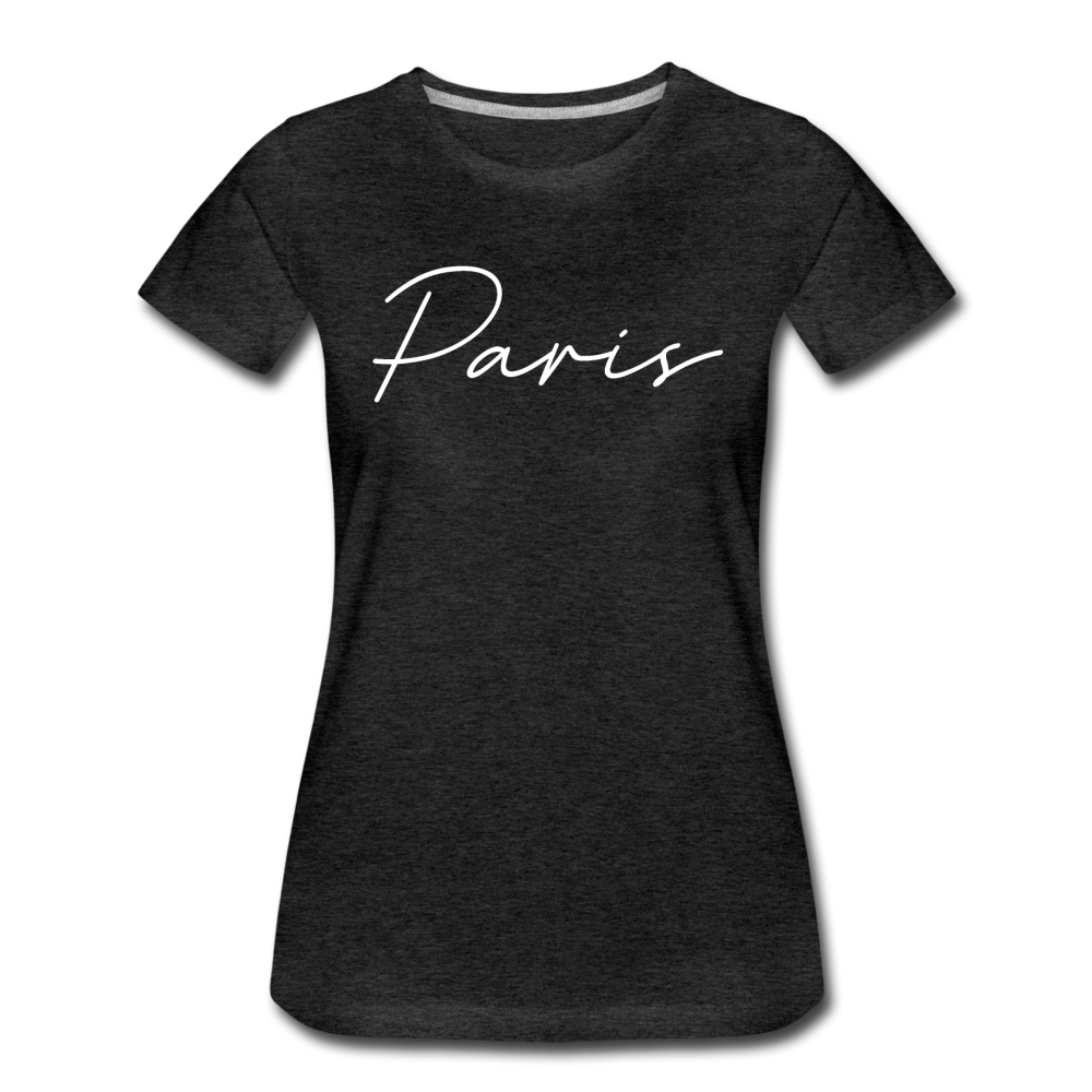 Paris Cursive Women's T-Shirt - charcoal gray