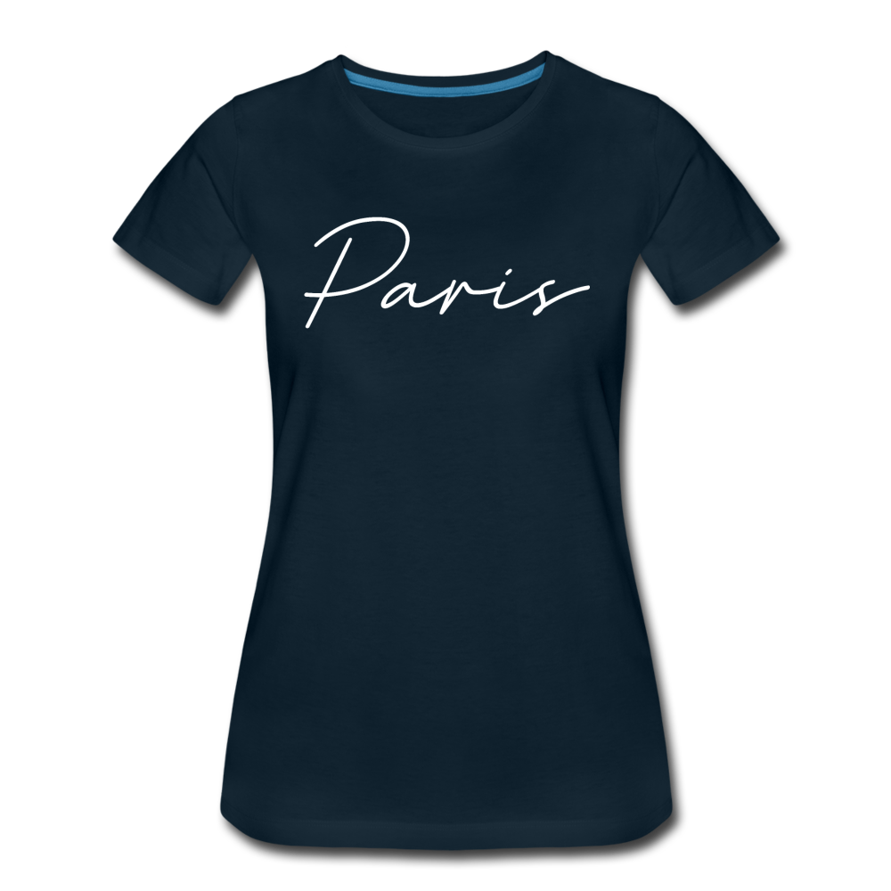 Paris Cursive Women's T-Shirt - deep navy