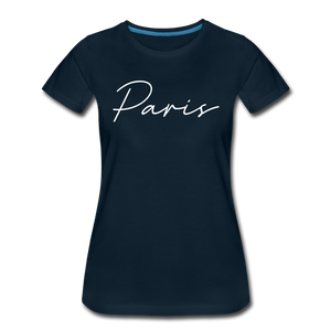 Paris Cursive Women's T-Shirt - deep navy