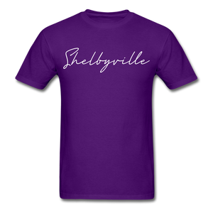 Shelbyville Cursive T-Shirt - purple