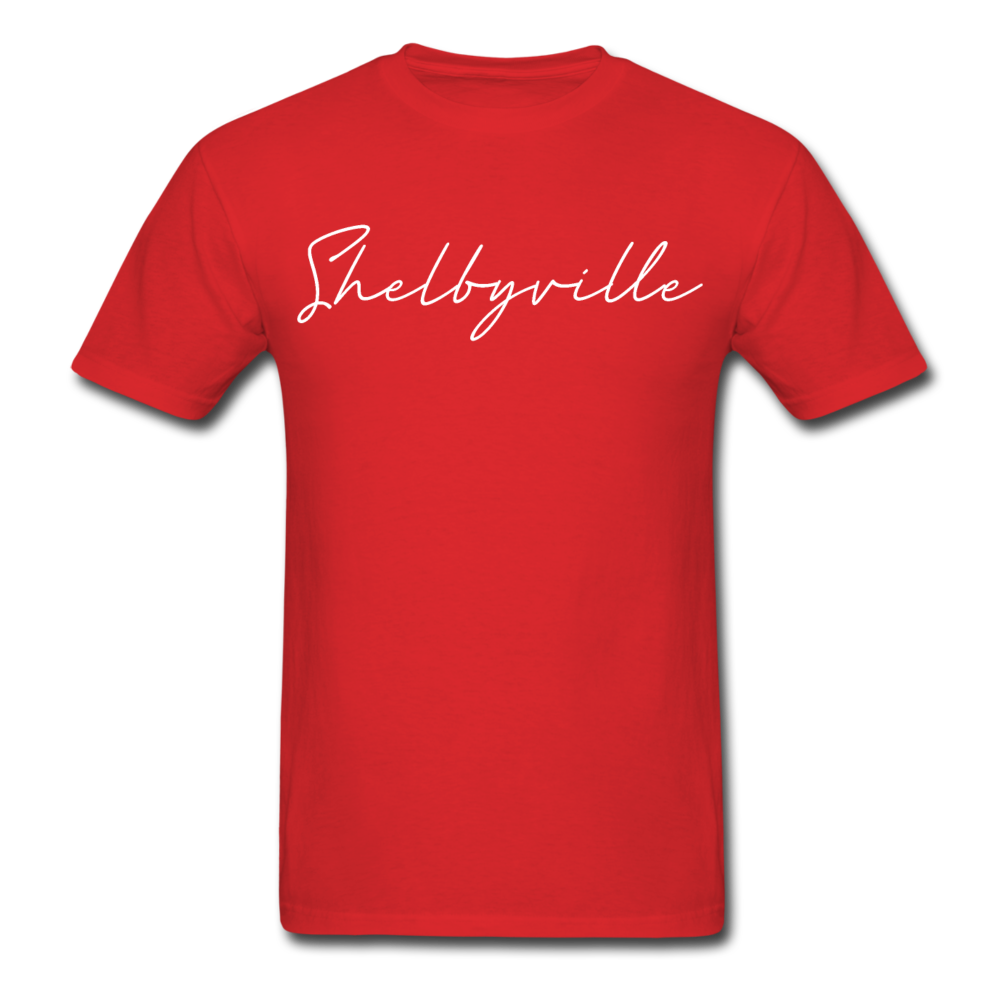 Shelbyville Cursive T-Shirt - red