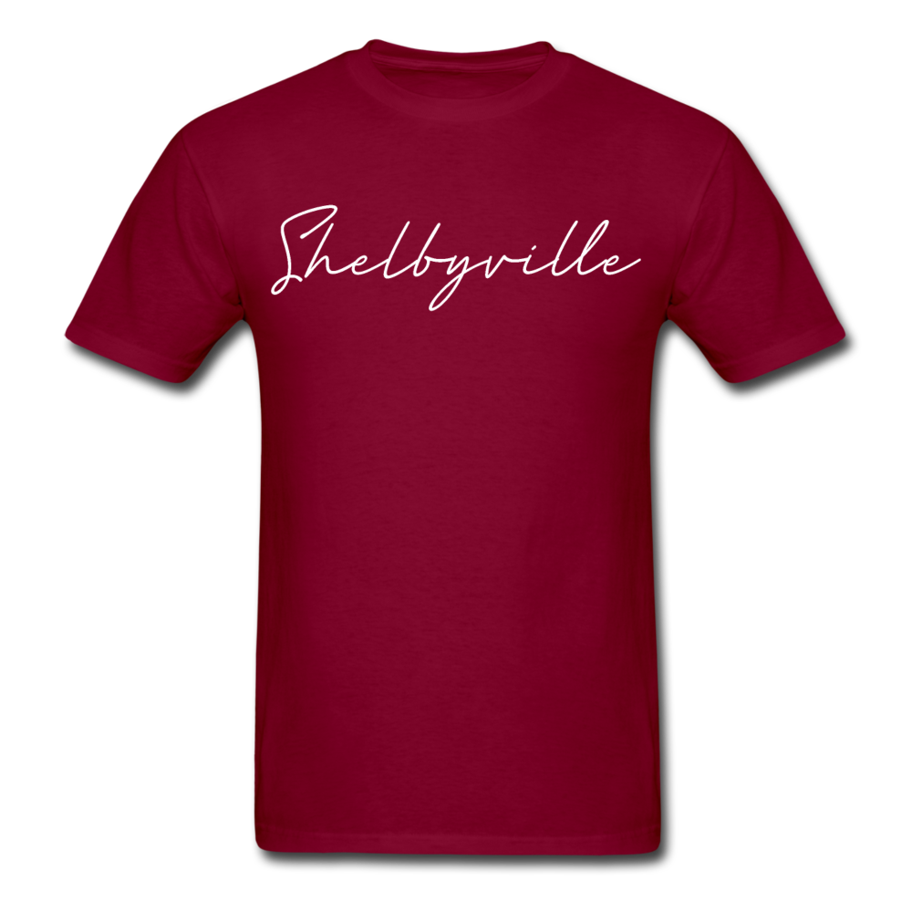 Shelbyville Cursive T-Shirt - burgundy