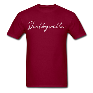 Shelbyville Cursive T-Shirt - burgundy