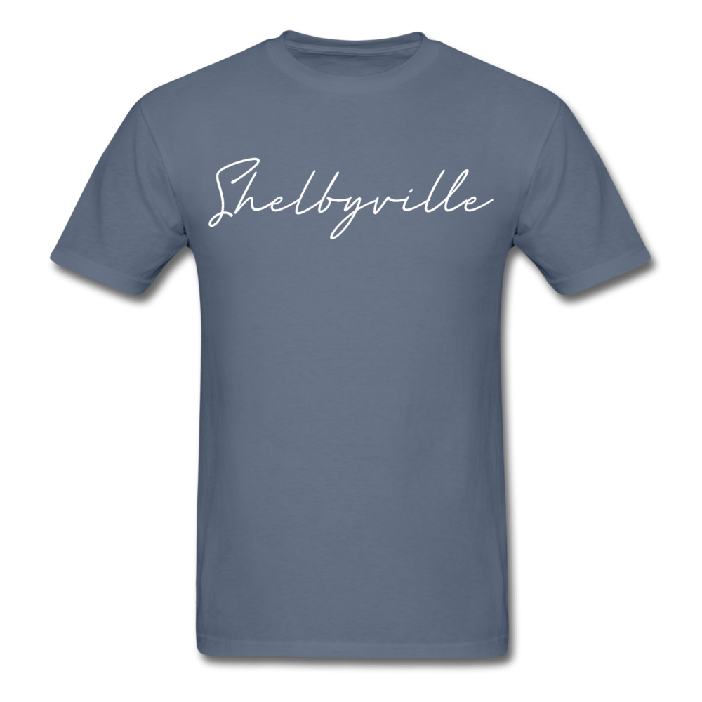 Shelbyville Cursive T-Shirt - denim