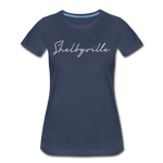 Shelbyville Cursive Women's T-Shirt - navy