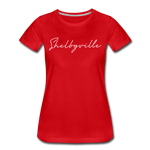 Shelbyville Cursive Women's T-Shirt - red