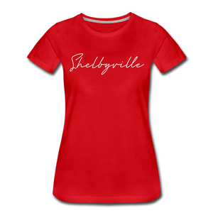 Shelbyville Cursive Women's T-Shirt - red