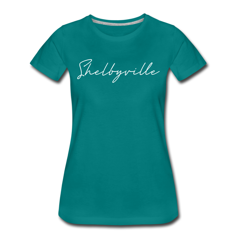 Shelbyville Cursive Women's T-Shirt - teal