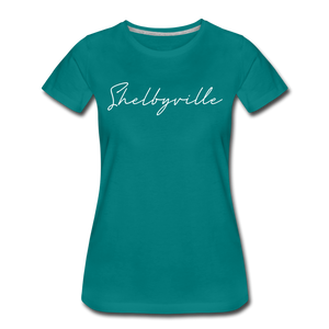 Shelbyville Cursive Women's T-Shirt - teal