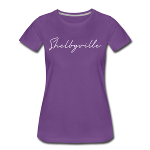 Shelbyville Cursive Women's T-Shirt - purple