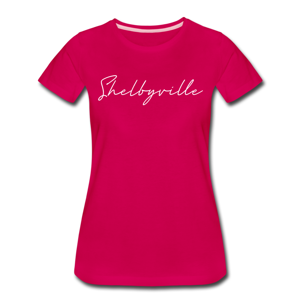 Shelbyville Cursive Women's T-Shirt - dark pink