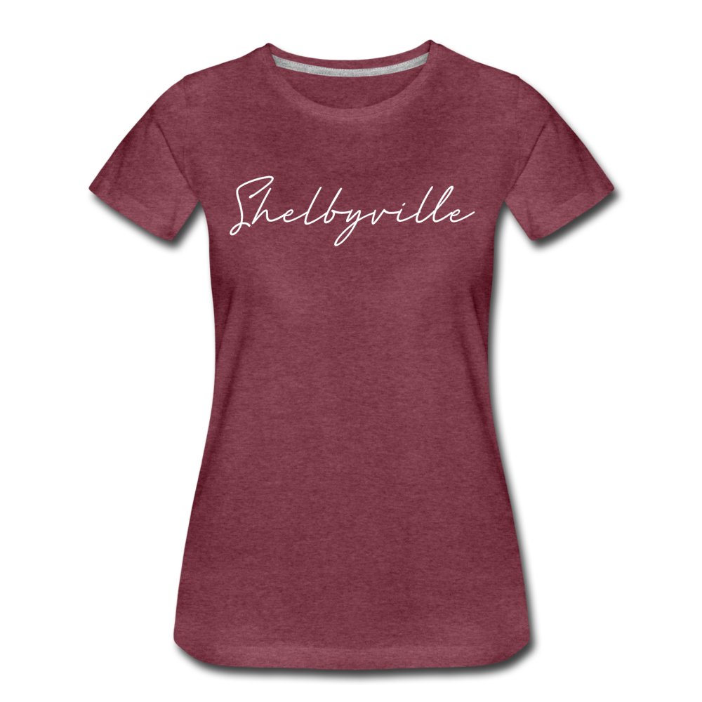 Shelbyville Cursive Women's T-Shirt - heather burgundy