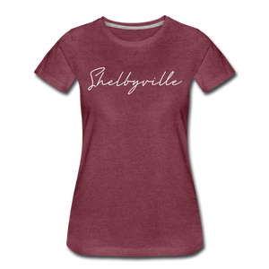 Shelbyville Cursive Women's T-Shirt - heather burgundy