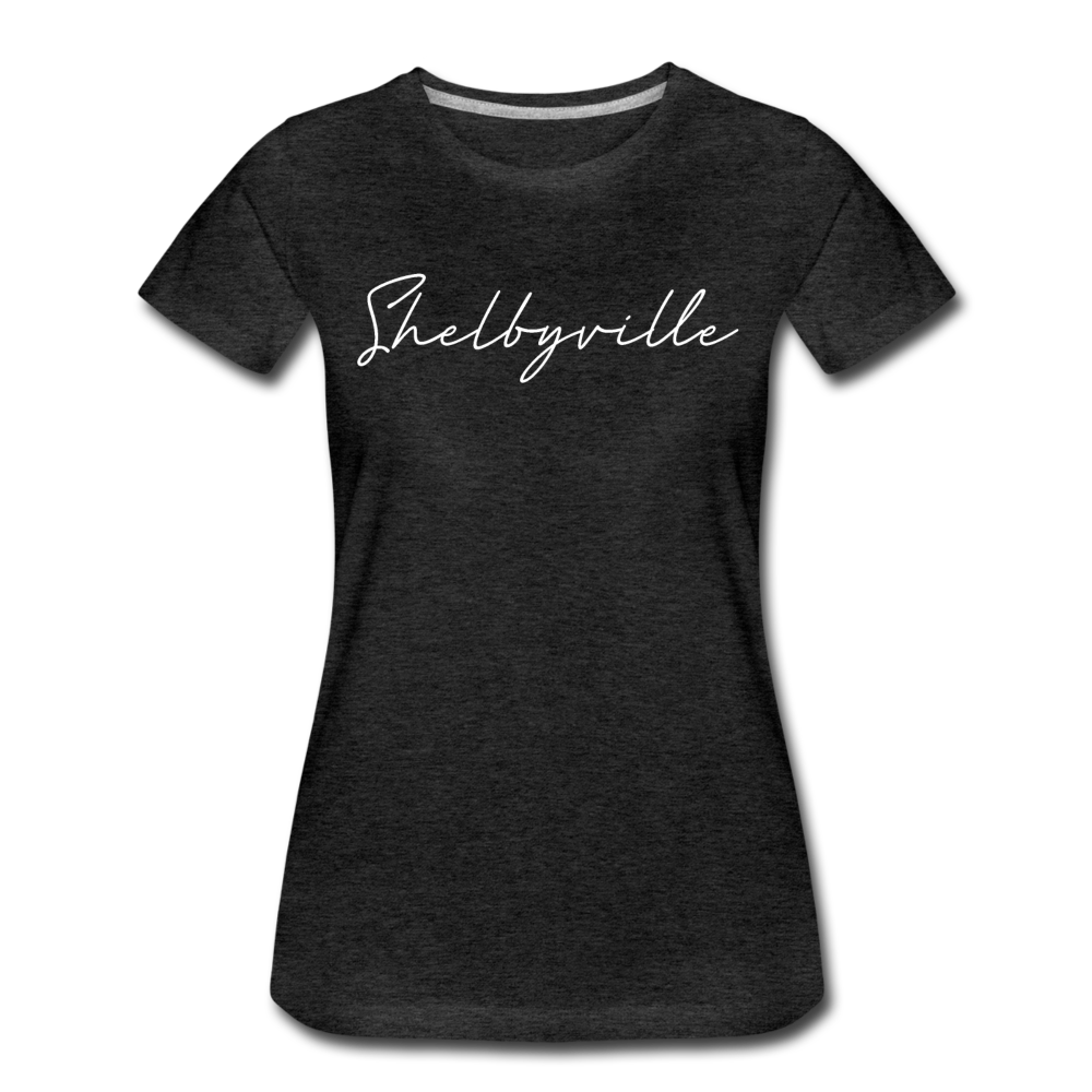 Shelbyville Cursive Women's T-Shirt - charcoal gray