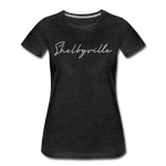 Shelbyville Cursive Women's T-Shirt - charcoal gray