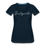 Shelbyville Cursive Women's T-Shirt - deep navy