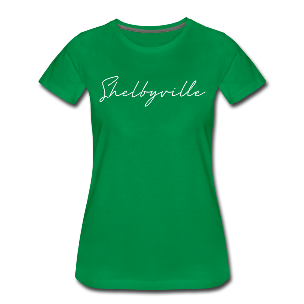 Shelbyville Cursive Women's T-Shirt - kelly green