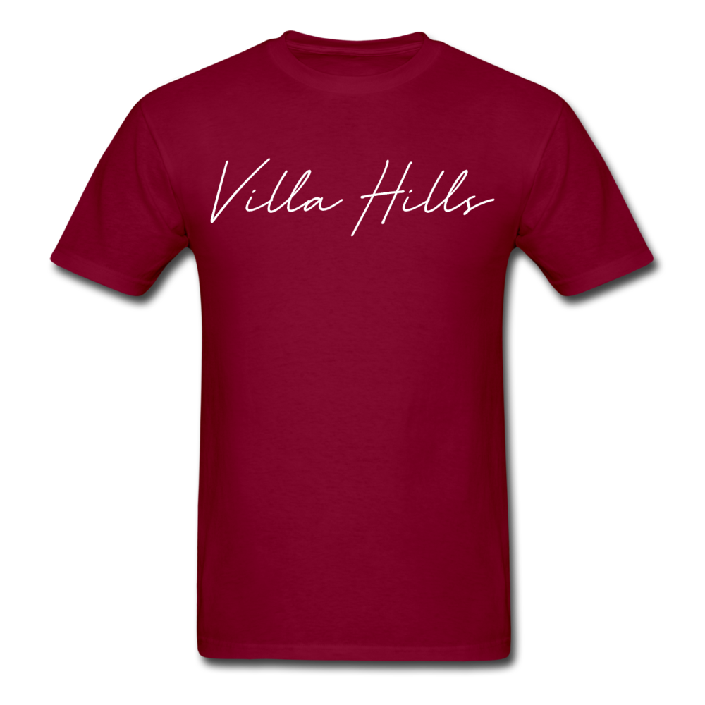 Villa Hills Cursive T-Shirt - burgundy