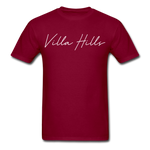 Villa Hills Cursive T-Shirt - burgundy